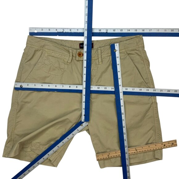 Psycho Bunny Mens Flat Front Shorts 32 Light Khaki Classic Fit Zip Fly Resort - Picture 5 of 12